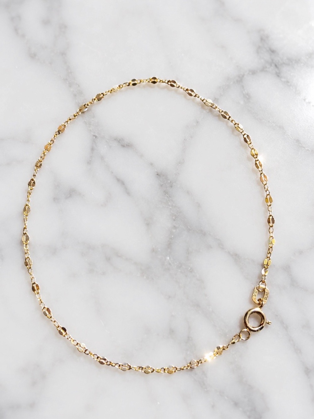 10K Solid Gold Mirror Link NEW Bracelet 6” 1.5mm Dainty